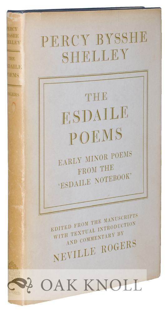 Order Nr. 116024 THE ESDAILE POEMS: EARLY MINOR POEMS FROM THE 'ESDAILE NOTEBOOK'. Neville Rogers.