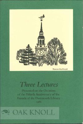 Order Nr. 116106 THREE LECTURES PRESENTED ON THE OCCASION OF THE FIFTIETH ANNIVERSARY OF THE...