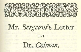A LETTER FROM THE REVD. MR. SERGEANT OF STOCKBRIDGE TO DR. COLMAN OF BOSTON.