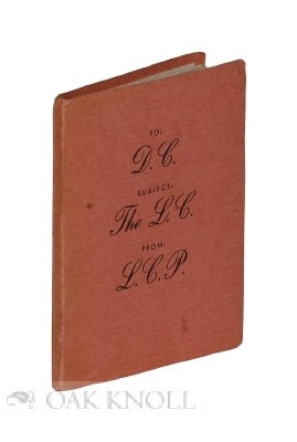 Order Nr. 116957 TO D.C. SUBJECT: L.C. FROM: L.C.P. Lawrence C. Powell