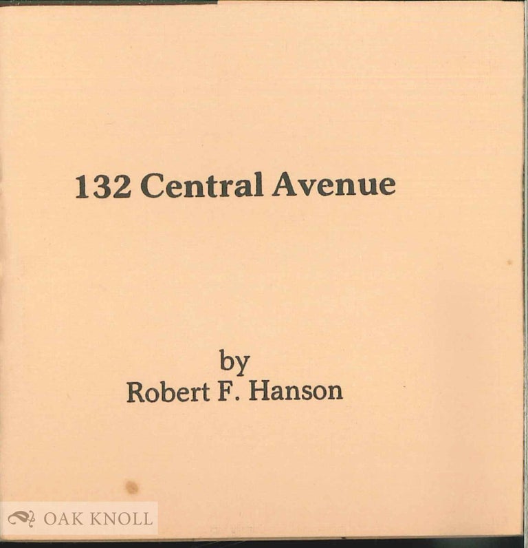 Order Nr. 117795 132 CENTRAL AVENUE. Robert F. Hanson.