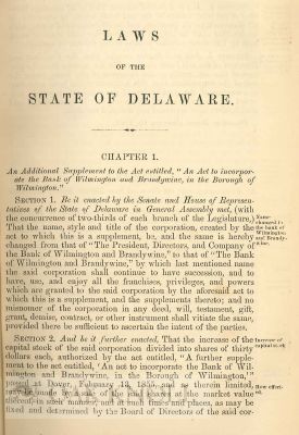 LAWS OF THE STATE OF DELAWARE, PASSED AT AN ADJOURNED SESSION OF THE GENERAL ASSEMBLY, COMMENCED AND HELD AT DOVER, ON TUESDAY, THE FIRST DAY OF JANUARY, A.D. 1861, AND OF THE INDEPENDENCE OF THE UNITED STATES, THE EIGHTY-FIFTH. With LAWS ... NOVEMBER 1861. With LAWS ... 1863. With LAWS ... 1864. With LAWS ... 1865.