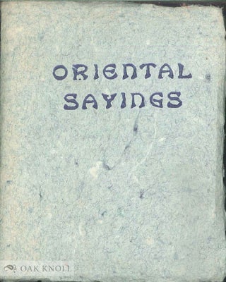Order Nr. 118159 ORIENTAL SAYINGS: AN EXERCISE IN USING SMALL TYPES