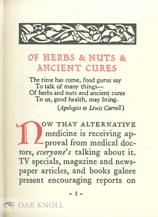 OF HERBS & NUTS & ANCIENT CURES.