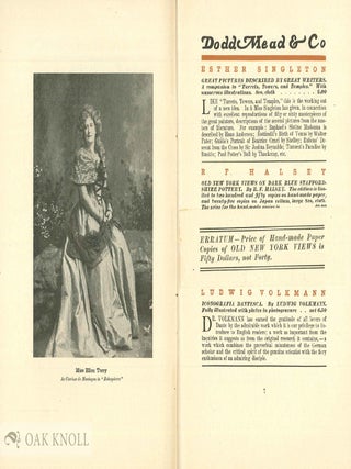 DODD MEAD & CO'S NEW AND STANDARD BOOKS, CHRISTMAS 1899-1900.