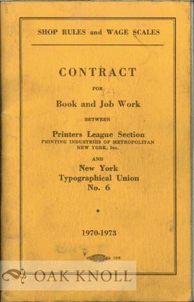 Order Nr. 118903 CONTRACT FOR BOOK AND JOB WORK BETWEEN PRINTERS LEAGUE SECTION PRINTING...