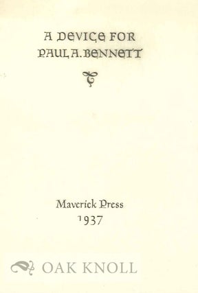Order Nr. 118906 A DEVICE FOR PAUL A. BENNETT