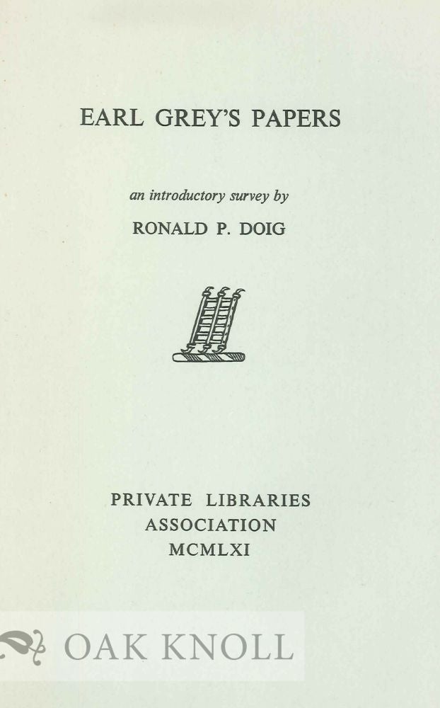 Order Nr. 118917 EARL GREY'S PAPERS. Ronald P. Doig.