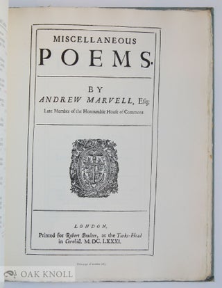A RECORD OF BOOKS & LETTERS COLLECTED BY WILLIAM HARRIS ARNOLD. WITH AN ESSAY ON THE COLLECTOR'S POINT OF VIEW BY LEON H. VINCENT.