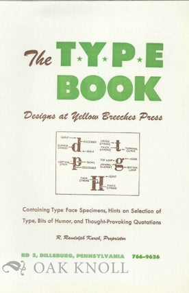 Order Nr. 119089 THE TYPE BOOK: DESIGNS AT YELLOW BREECHES PRESS