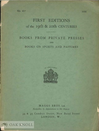 Order Nr. 119561 FIRST EDITIONS OF THE 19TH AND 20TH CENTURIES AND BOOKS FROM PRIVATE PRESSES. 637