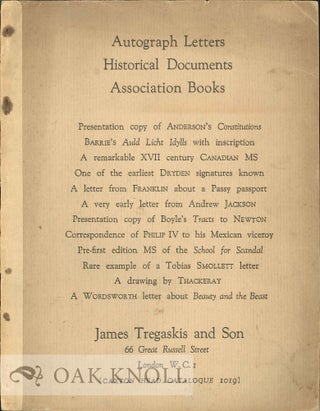 Order Nr. 119578 AUTOGRAPH LETTERS HISTORICAL DOCUMENTS ASSOCIATION BOOKS