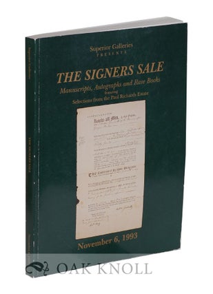 THE SIGNERS SALE AUTOGRAPHS, MANUSCRIPTS & RARE BOOKS AUCTION