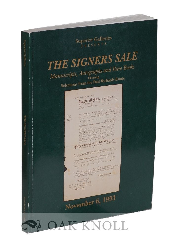Order Nr. 119654 THE SIGNERS SALE AUTOGRAPHS, MANUSCRIPTS & RARE BOOKS AUCTION.