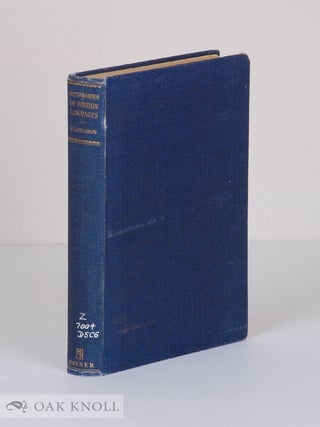 Order Nr. 119668 DICTIONARIES OF FOREIGN LANGUAGES, A BIBLIOGRAPHICAL GUIDE TO THE GENERAL AND...