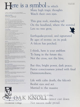 HIS PLACE FOR STORY: ROBINSON JEFFERS: A DESCRIPTIVE BIBLIOGRAPHY