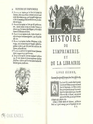 HISTOIRE DE L'IMPRIMERIE ET DE LA LIBRAIRIE.