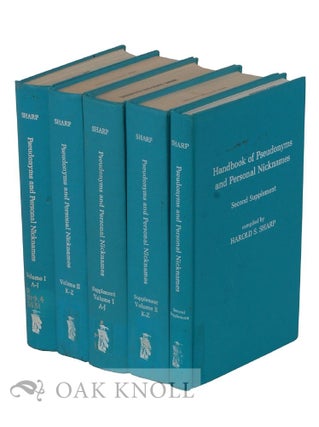 Order Nr. 119852 HANDBOOK OF PSEUDONYMS AND PERSONAL NICKNAMES. Harold S. Sharp, compiler