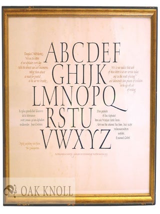 Order Nr. 119865 Broadside with Hermann Zapf specimen alphabet. Hermann Zapf