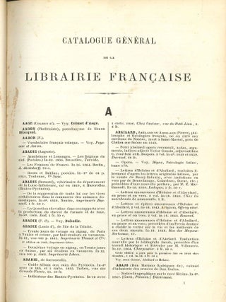CATALOGUE GÉNÉRAL DE LA LIBRAIRIE FRANÇAISE PENDANT 25 ANS (1840-1865). 32 VOLUMES.