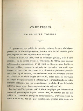 CATALOGUE GÉNÉRAL DE LA LIBRAIRIE FRANÇAISE PENDANT 25 ANS (1840-1865). 32 VOLUMES.
