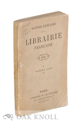 Order Nr. 120809 AGENDA-ANNUAIRE DE LA LIBRAIRIE FRANÇAISE 1894