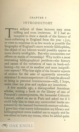 ENGLISH COLLECTORS OF BOOKS & MANUSCRIPTS (1530-1930) AND THEIR MARKS OF OWNERSHIP.