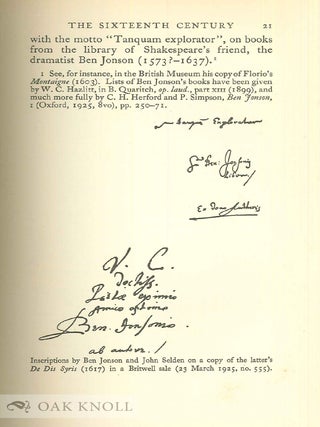 ENGLISH COLLECTORS OF BOOKS & MANUSCRIPTS (1530-1930) AND THEIR MARKS OF OWNERSHIP.