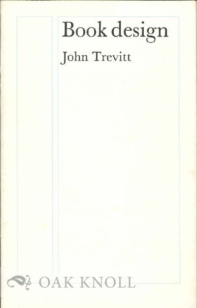 Order Nr. 121370 BOOK DESIGN. John Trevitt.
