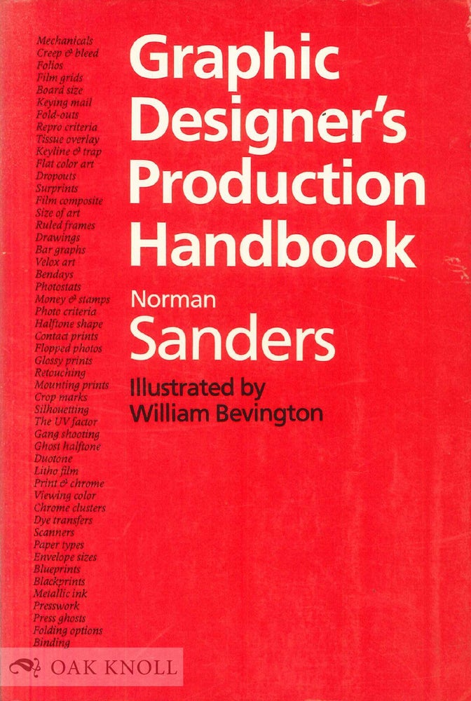 Order Nr. 121400 GRAPHIC DESIGNER'S PRODUCTION HANDBOOK. Norman Sanders.
