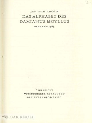 DAS ALPHABET DES DAMIANUS MOYLLUS PARMA UM 1483.