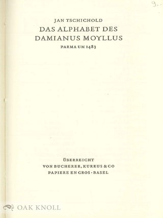 DAS ALPHABET DES DAMIANUS MOYLLUS PARMA UM 1483.