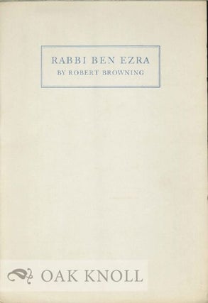 Order Nr. 121753 RABBI BEN EZRA. Robert Browning