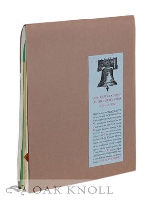 Order Nr. 121775 FROM A QUIET EVENING AT THE HERITY PRESS