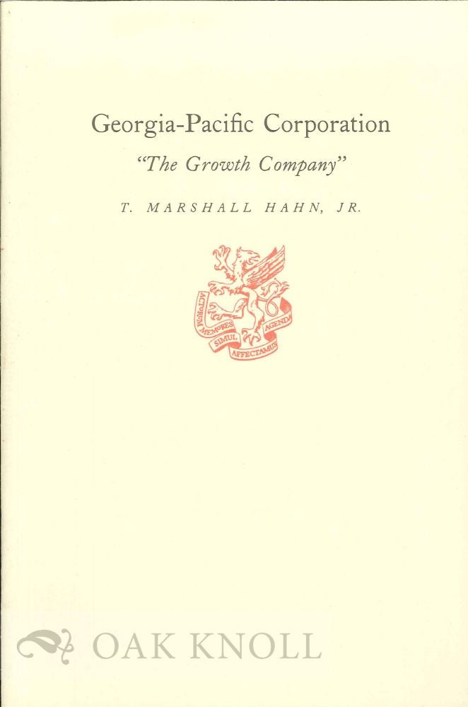 Order Nr. 122235 GEORGIA-PACIFIC CORPORATION "THE GROWTH COMPANY" T. Marshall Hahn, Jr.