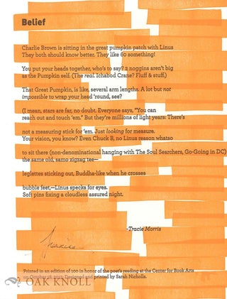 CENTER BROADSIDES 2013 READING SERIES.