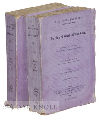 Order Nr. 122791 THE ENGLISH WORKS OF JOHN GOWER. G. C. Macaulay