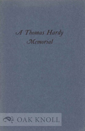 Order Nr. 122879 A THOMAS HARDY MEMORIAL. A. Edward Newton