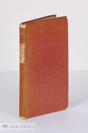 Order Nr. 123366 PHILOBIBLON, A TREATISE ON THE LOVE OF BOOKS. Richard Debury