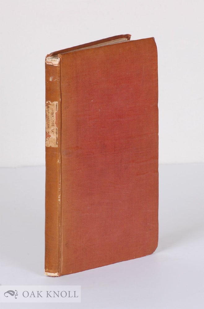 Order Nr. 123366 PHILOBIBLON, A TREATISE ON THE LOVE OF BOOKS. Richard Debury.