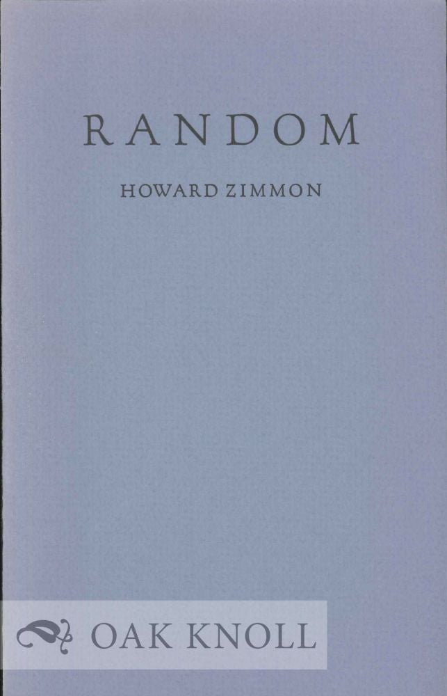 Order Nr. 123723 RANDOM. Howard Zimmon.