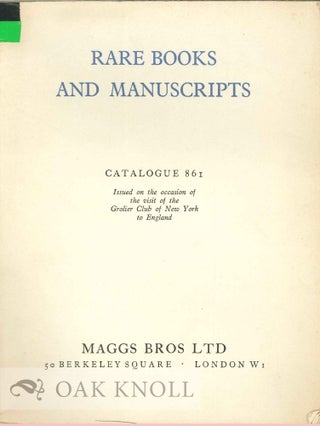Order Nr. 123891 RARE BOOKS AND MANUSCRIPTS, A SELECTION OF IMPORTANT ITEMS FROM VARIOU S...