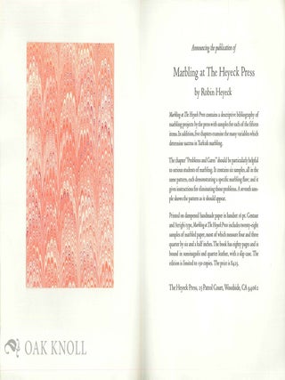 MARBLING AT THE HEYECK PRESS.