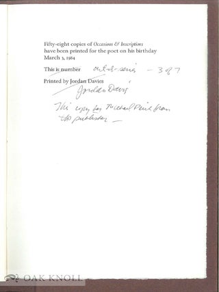 OCCASIONS & INSCRIPTIONS.
