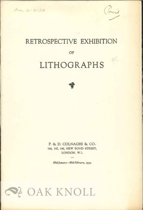 Order Nr. 124390 RESPECTIVE EXHIBITION OF LITHOGRAPHS