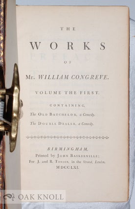 THE WORKS OF MR. WILLIAM CONGREVE.
