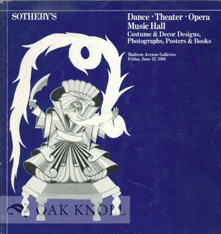 DANCE THEATRE OPERA MUSIC HALL: COSTUME AND DECOR DESIGNS, BOOKS, POSTERS, AND PHOTOGRAPHS