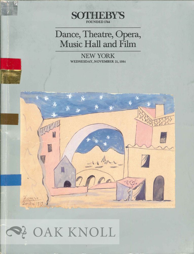 Order Nr. 124730 DANCE, THEATRE, OPERA, MUSIC HALL AND FILM: COSTUME AND DECOR DESIGNS, BOOKS, PHOTOGRAPHS AND PRINTS.