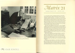 MATRIX 21, WINTER 2001, A REVIEW FOR PRINTERS AND BIBLIOPHILES.