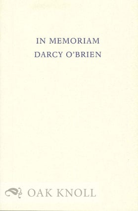 Order Nr. 125208 IN MEMORIAM DARCY O'BRIEN 1939-1998. Christopher et. al Cahill